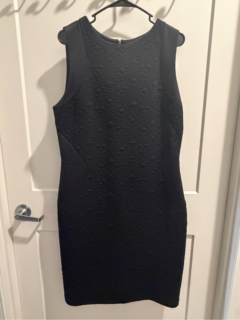 Metaphor Black Textured Sleeveless Midi Dress